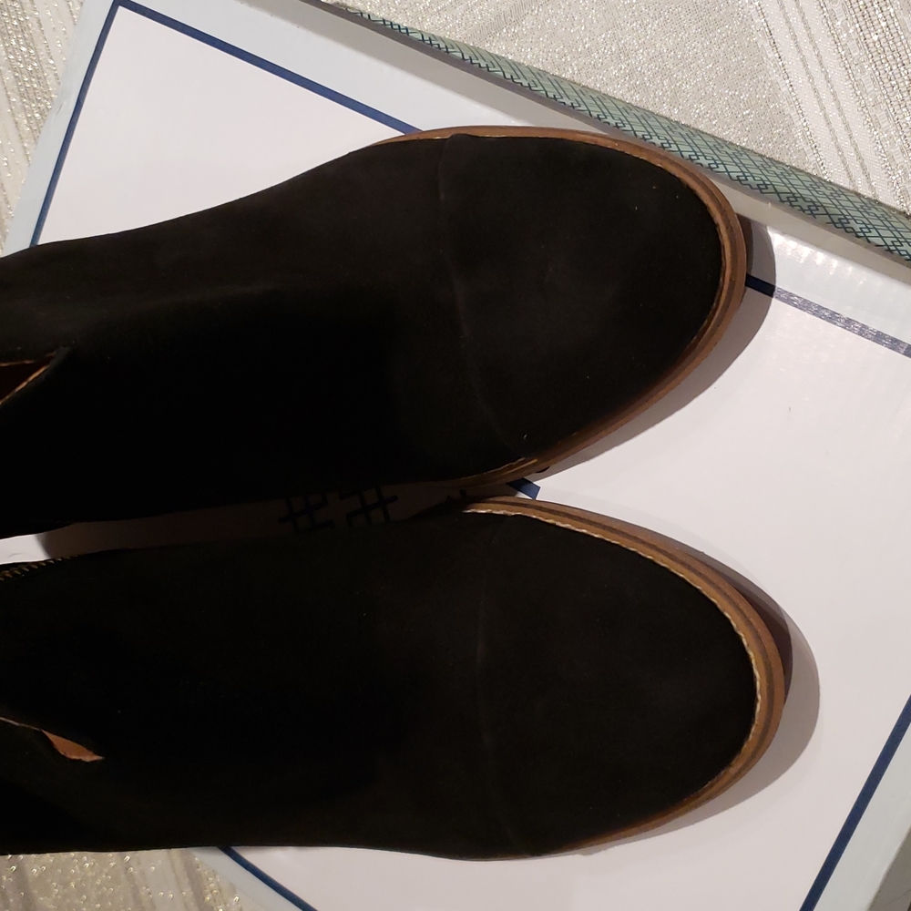 SUSINA Boots Suede Leather Fashion Bootie NEW Comfort Heel Women's 11 BLACK - Picture 8 of 15